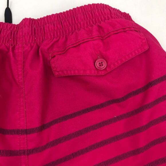 Ad Hoc Bright Pink Black Stripe Swim Trunks - Picture 9 of 11
